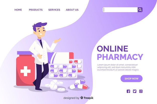 Vector pharmacy landing page