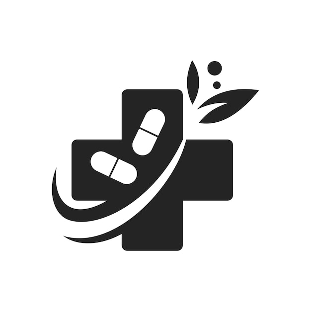 Modello di logo della farmacia icona di identità del marchio isolata grafica vettoriale astratta