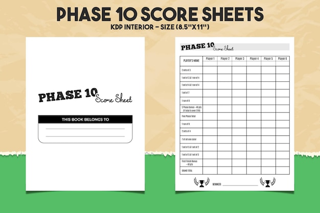 Vector phase 10 score sheets kdp interior