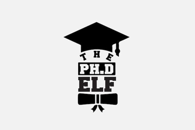 The phd elf logo with graduation cap on the top