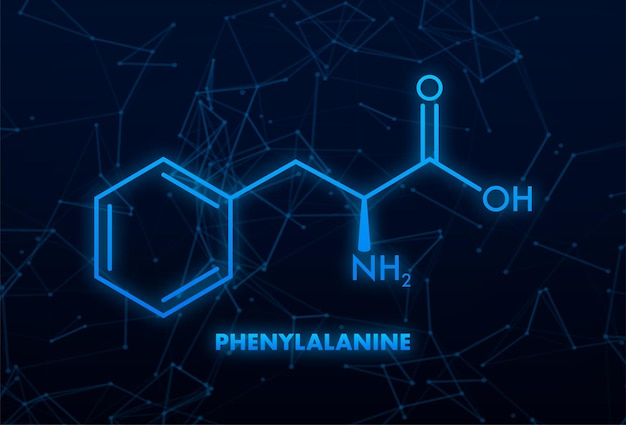 Formula fenilalanina struttura molecolare fenilalanina illustrazione vettoriale