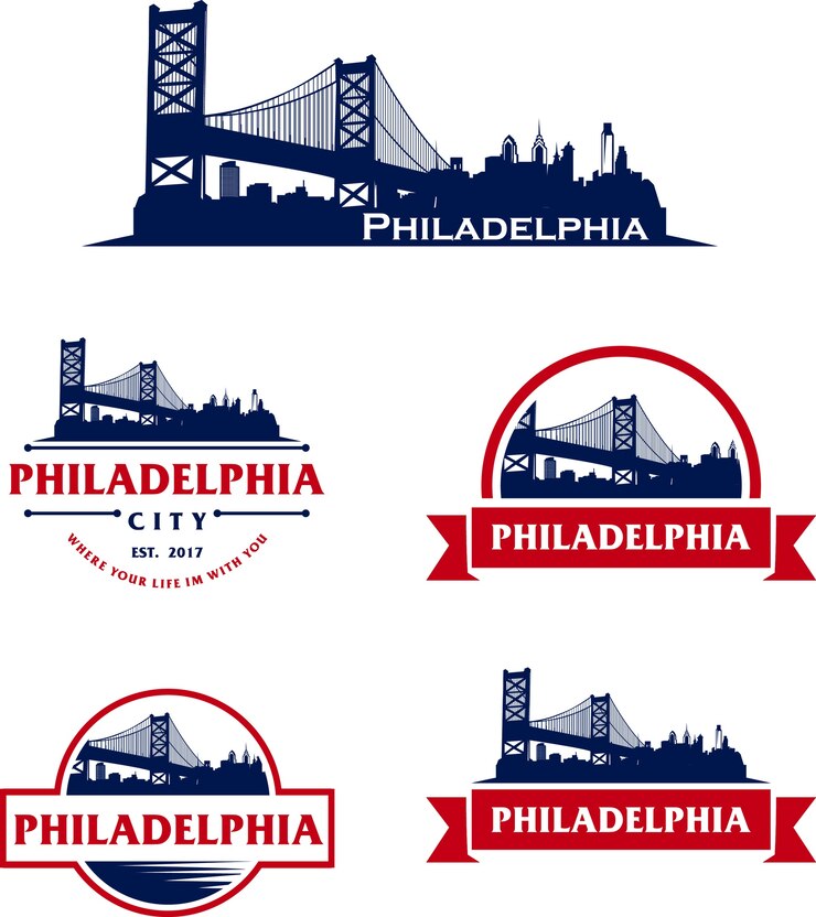 Philadelphia USA skyline Logo cityscape