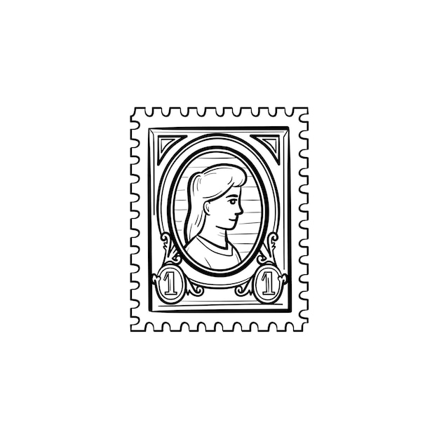 Postal stamp classic isolated icon Royalty Free Vector Image