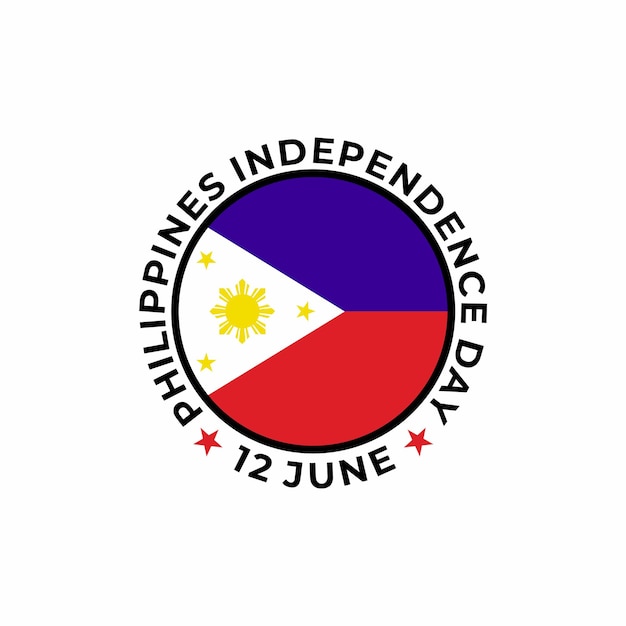 Vector philipines independence day with round flag