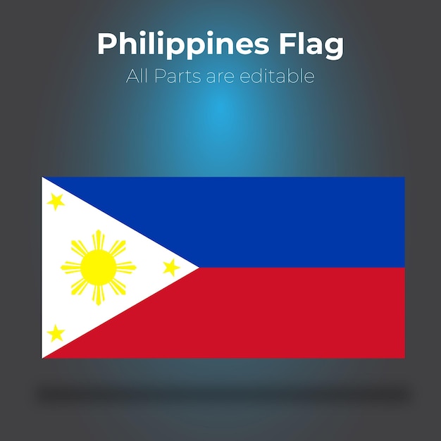 A philippine flag with a blue background and the bottom of the flag.