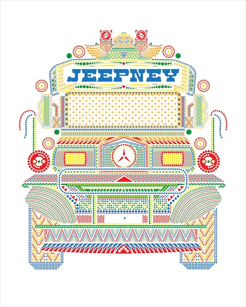 Vector philippine manila icons jeepney transportation