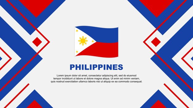Philippines Flag Abstract Background Design Template Philippines Independence Day Banner Wallpaper Vector Illustration Philippines Illustration