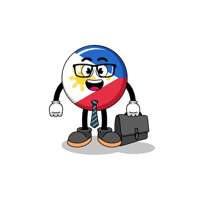 Philippines flag mascot as a businessman