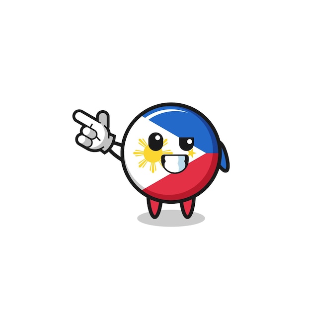 Philippines flag mascot pointing top left