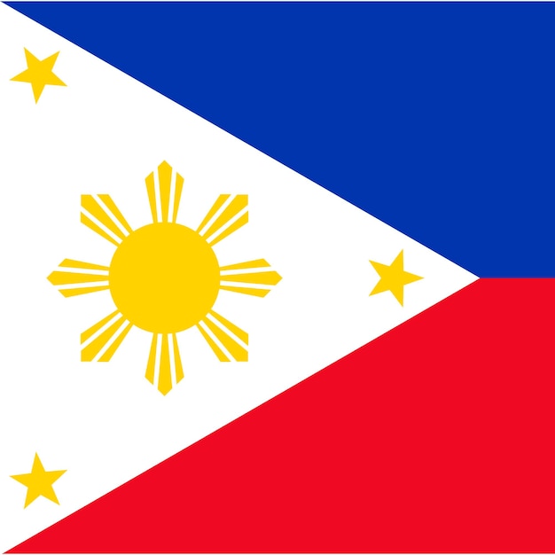 Официальные цвета флага Филиппин Векторная иллюстрация