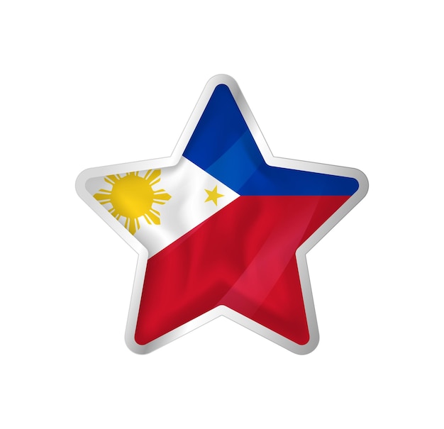 Philippines flag in star. Button star and flag template. Easy editing and vector in groups.