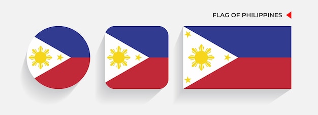 Philippines Flags arranged in round square and rectangular shapes