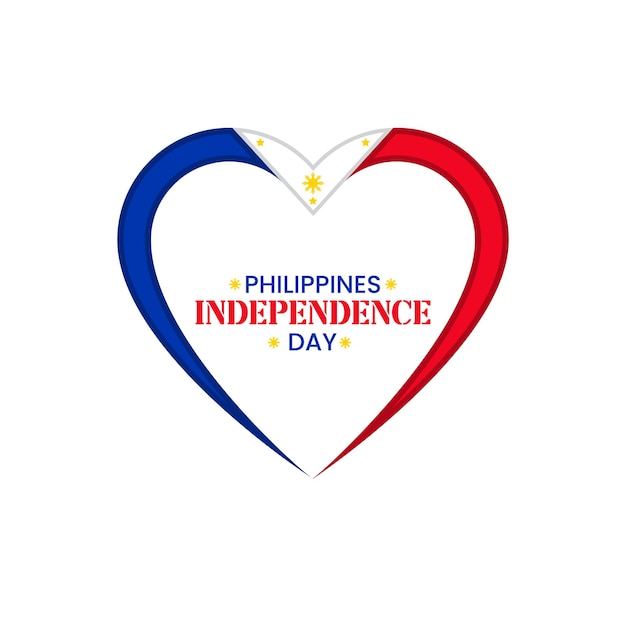 Logo del cuore del giorno dell'indipendenza delle filippine