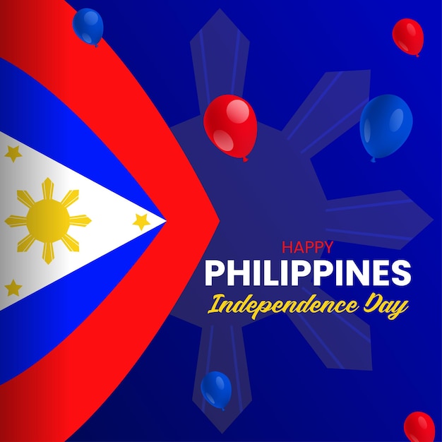 Vector philippines independence day wishing post design with flag vector file