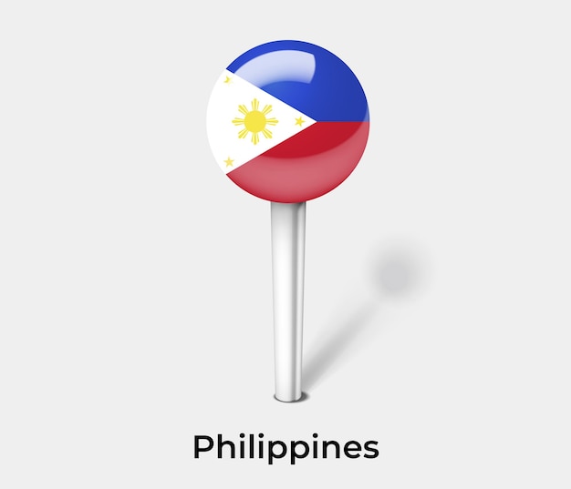 Philippines push pin for map vector illustration