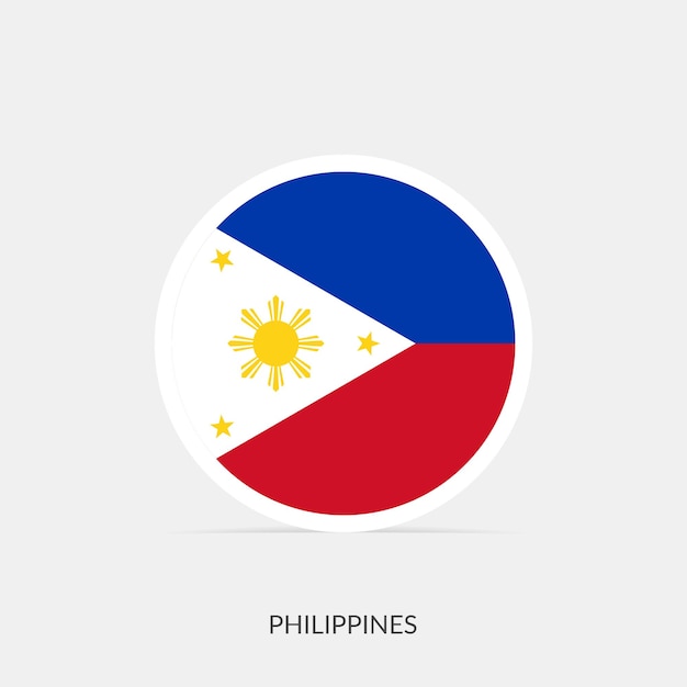 Philippines round flag icon with shadow