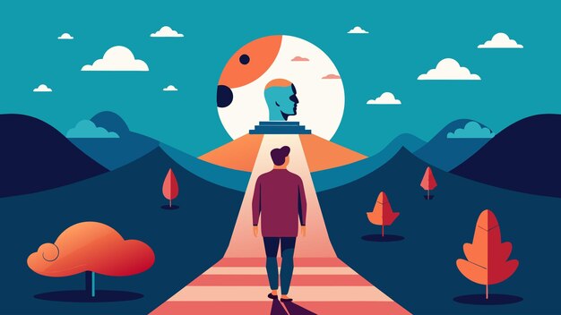 A philosophers walk is a journey of the mind a path of introspection and enlightenment vector