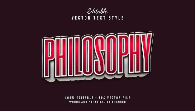 Philosophy Text Style Effect in Red and White