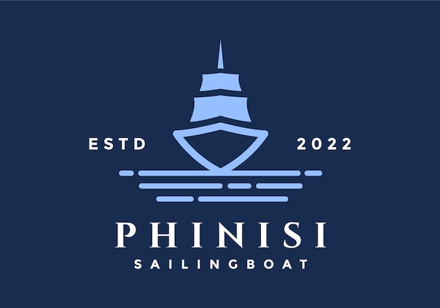Logo della nave a vela phinisi adatto per il simbolo dell'azienda.