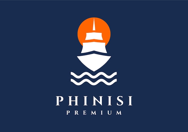 Phinisi zeilschip logo geschikt voor bedrijfssymbool.