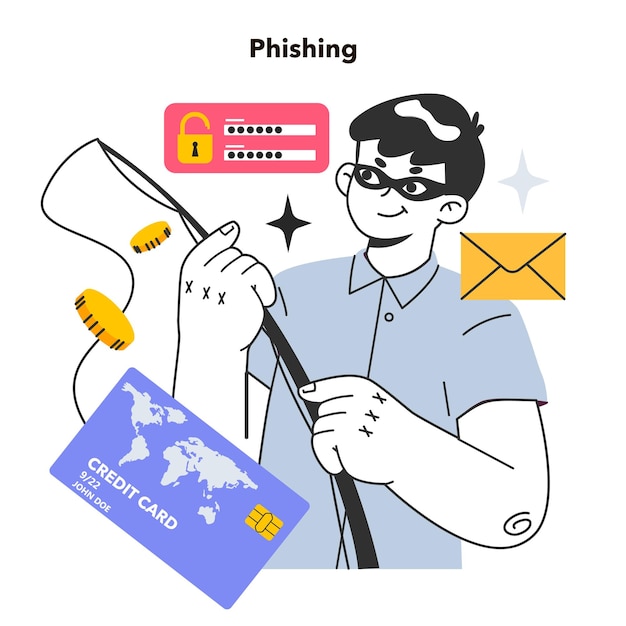 Tecnologia di furto di dati di phishing hacker di attacco informatico che ruba personale