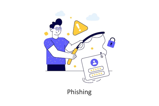 Phishing Flat Style Design Vector illustration Stock illustration