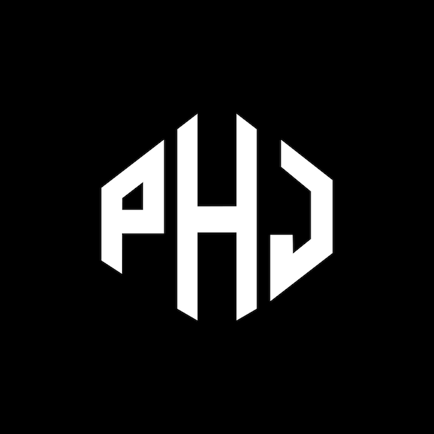 Логотип PHJ с буквой с формой многоугольника PHJ с формой полигона и куба дизайн логотипа PHJ шестиугольник векторный шаблон логотипа белые и черные цвета PHJ монограмма бизнес и логотип недвижимости