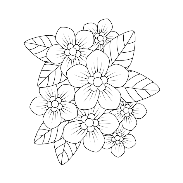 Phlox flower for colouring book