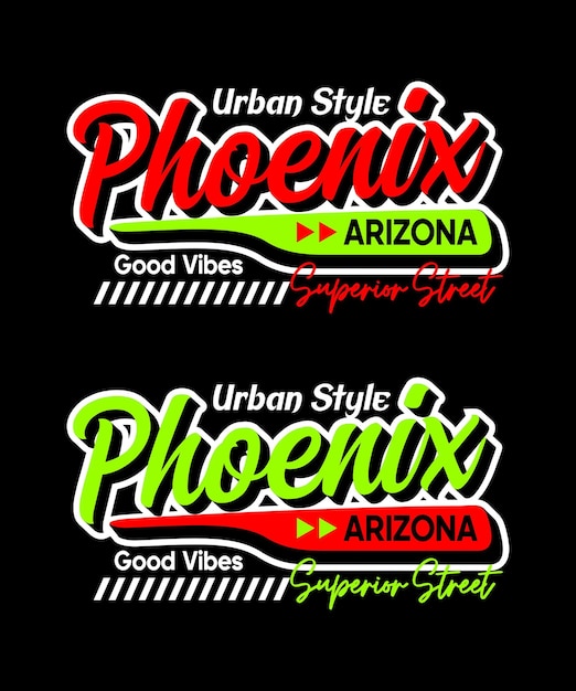 Phoenix Arizona typography design for t shirts