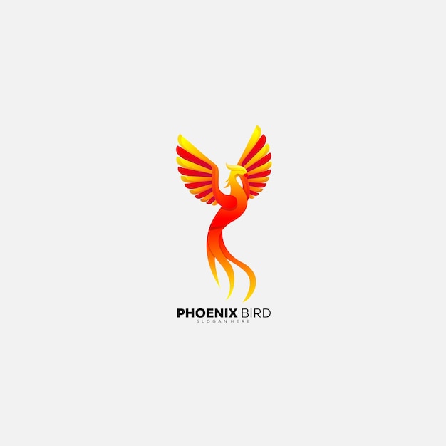 Phoenix bird design gradient logo colorful