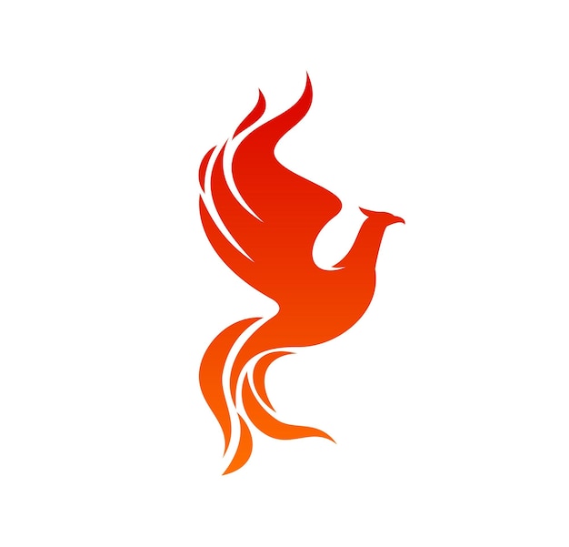 Phoenix bird or fenix firebird with wings of fire