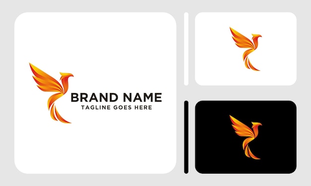 Phoenix bird fire logo template