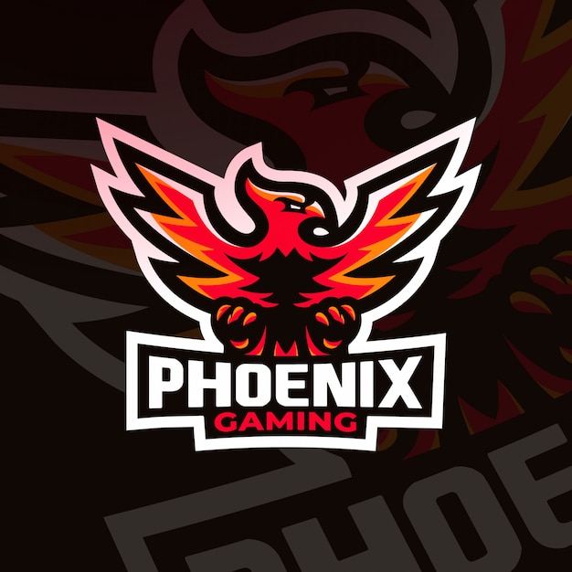 phoenix bird gaming esport logo mascotte