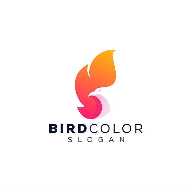 Design del logo sfumato dell'uccello phoenix