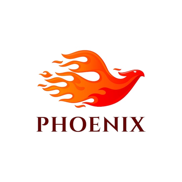 Vector phoenix bird logo inspiration greek mythology