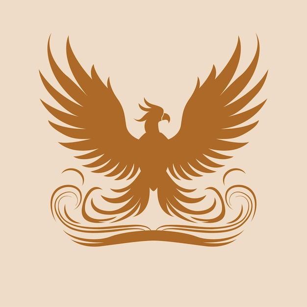 Phoenix bird vector design Fantasy bird logo element