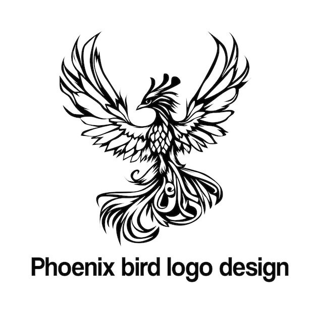 Векторный дизайн логотипа птицы Феникс
