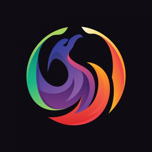 Vector phoenix color circle logo