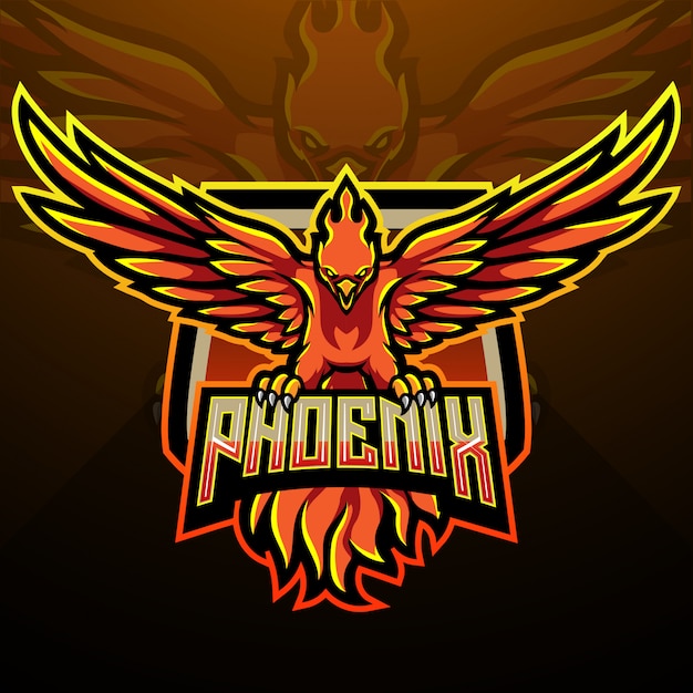 Phoenix esport логотип талисман дизайн