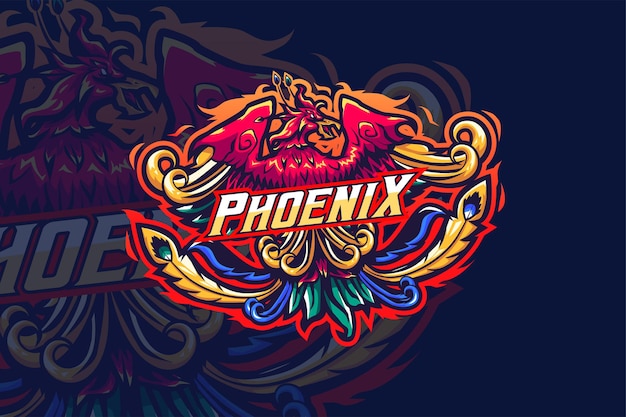 Vettore phoenix - modello di logo esport