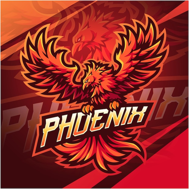 Phoenix esport mascot logo design