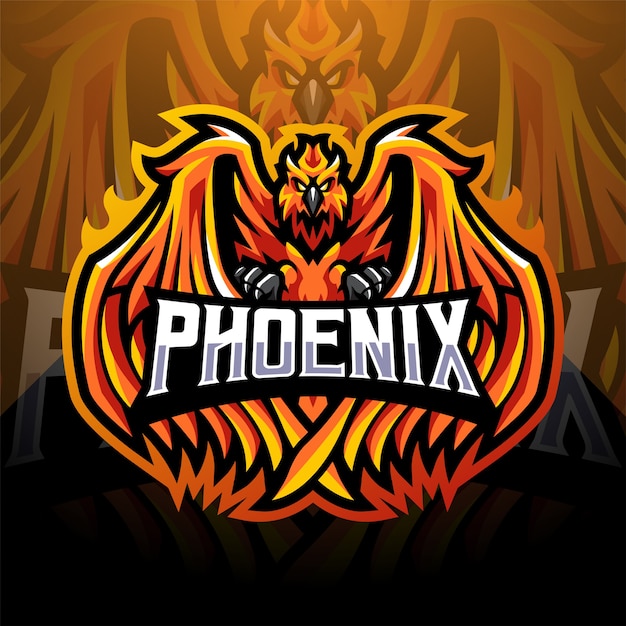 Phoenix esport mascotte logo ontwerp