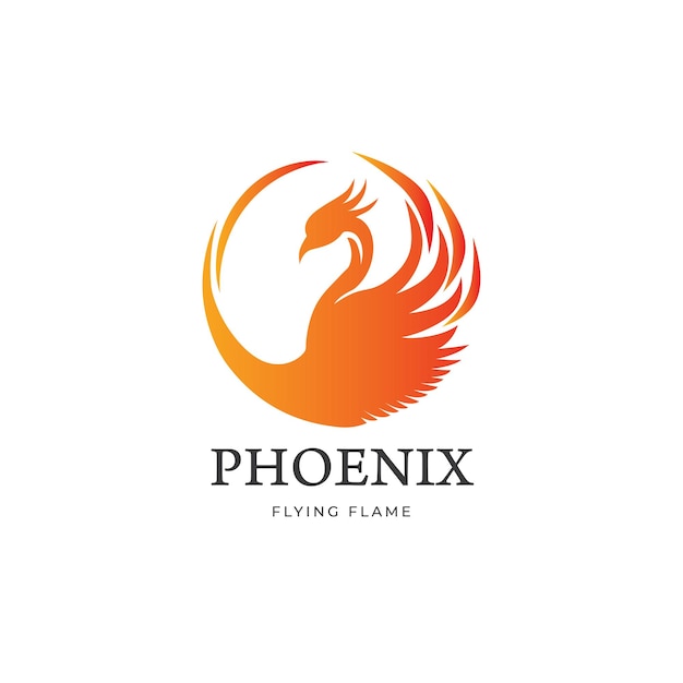 Vector phoenix fairy bird logo vector icon