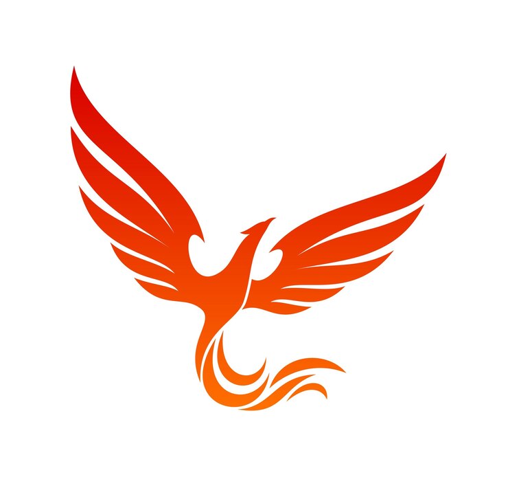 Vector phoenix fairytale fairy bird icon or symbol