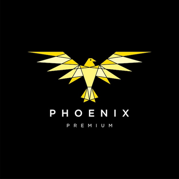 Modello dell'icona del design geometrico del logo phoenix