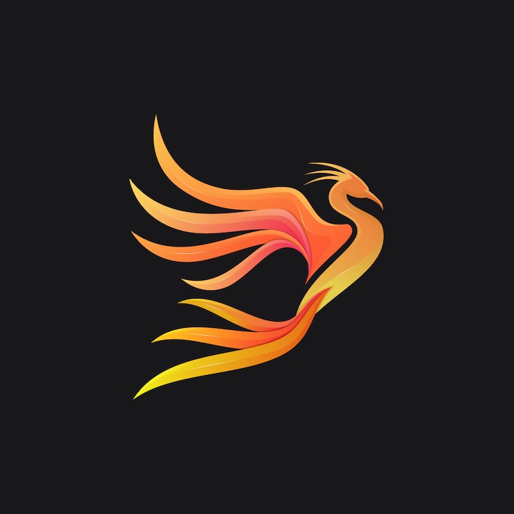 Vector phoenix gradient colorful modern bird logo illustration