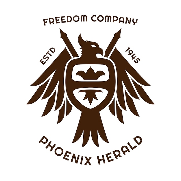 Phoenix heraldisch logo luxe chrest