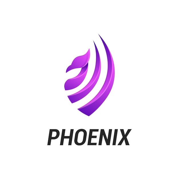 Phoenix kleurrijke logo vector