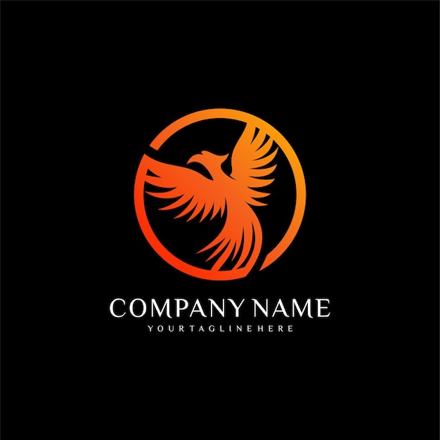 Phoenix logo adelaar en vogel logo symbool vector logo sjabloon