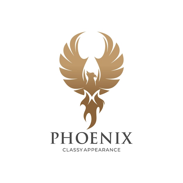Phoenix logo adelaar en vogel logo symbool vector logo sjabloon